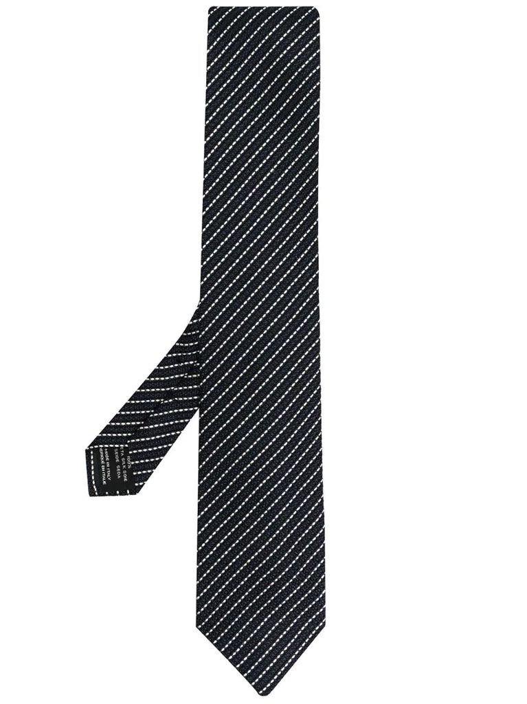 stitched diagonal stripes necktie