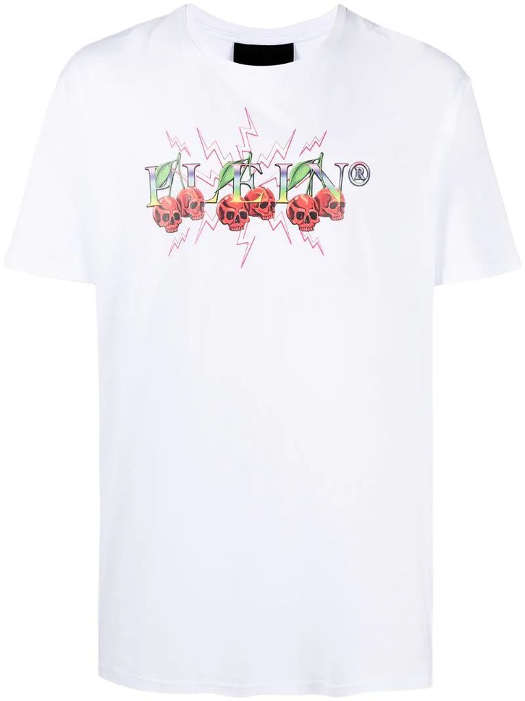 cherries logo-print T-shirt