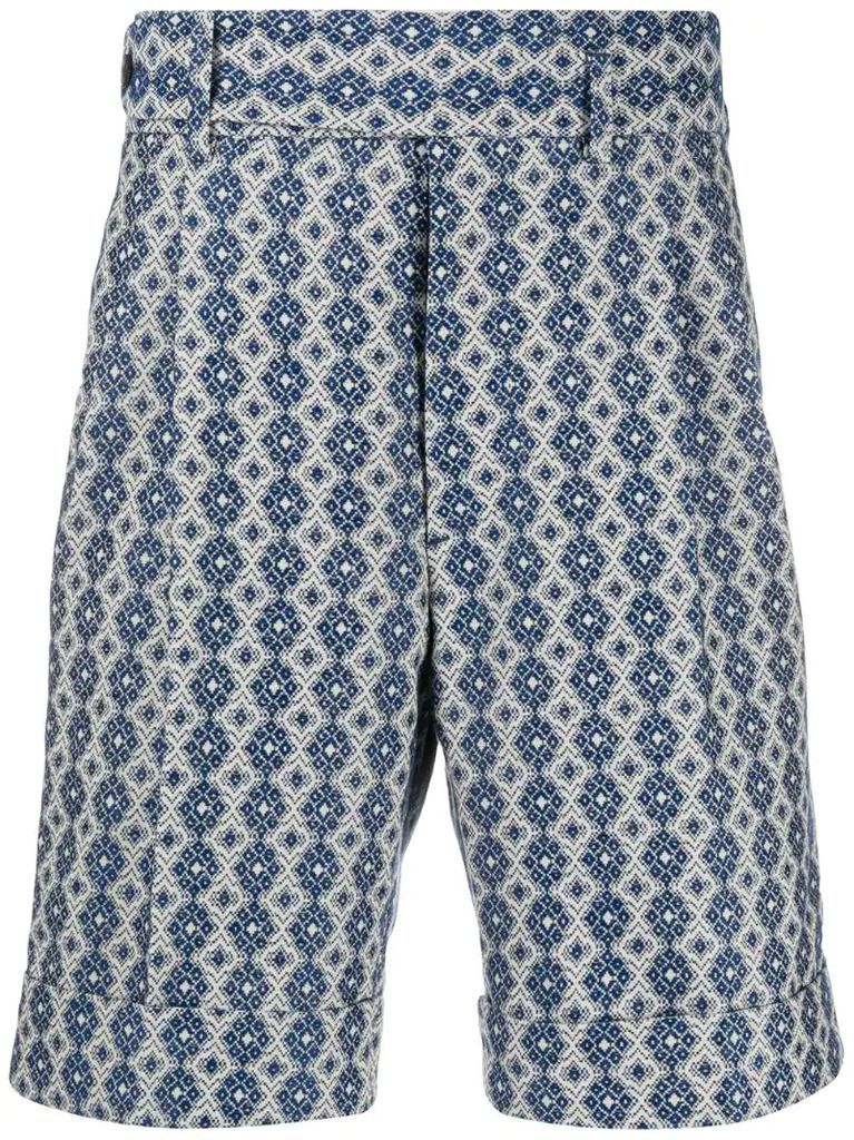 geometric printed tailored shorts