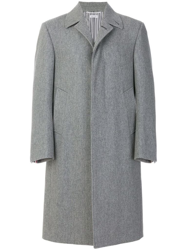 Classic Single-Breasted Melton Wool Overcoat