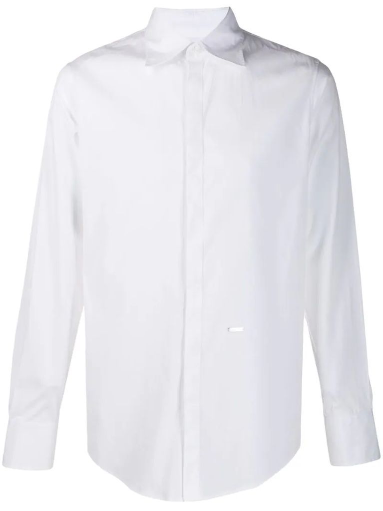 tailored concealed buttoned shirt