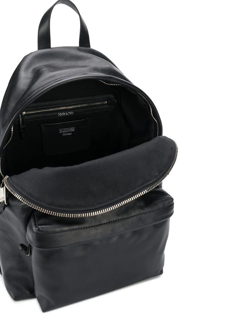 leather zip backpack