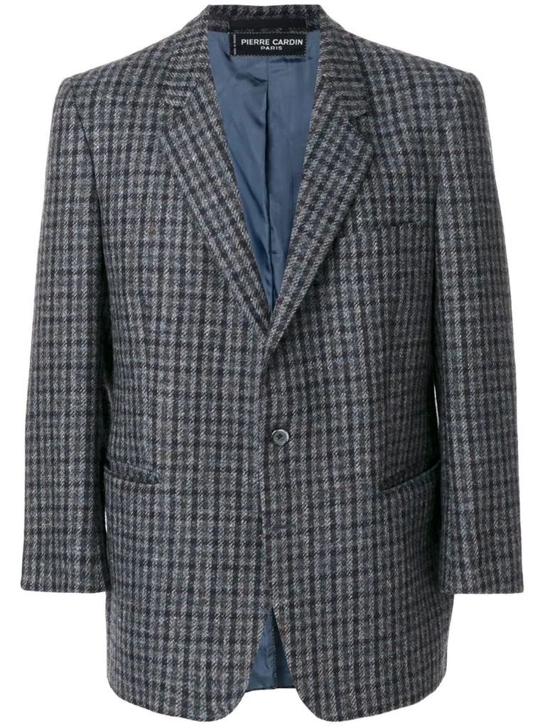 checked notched lapel jacket
