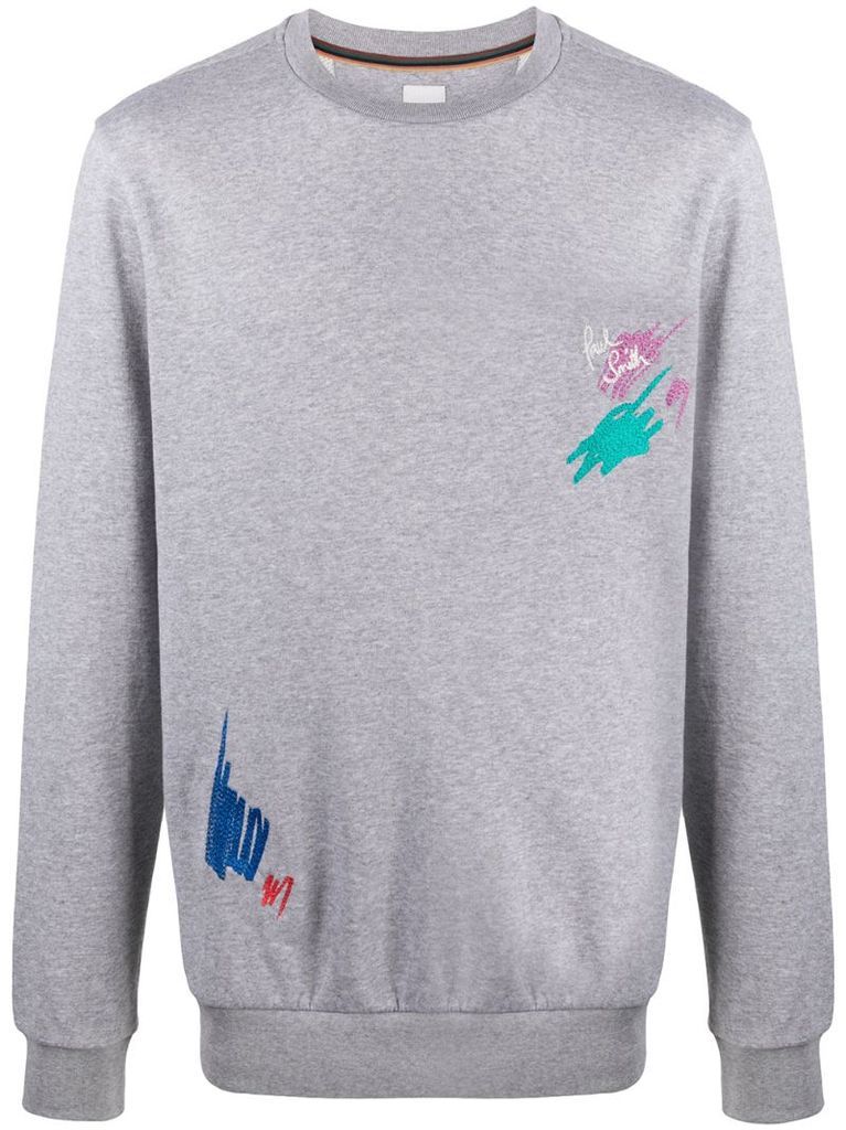embroidered logo scrawl sweatshirt