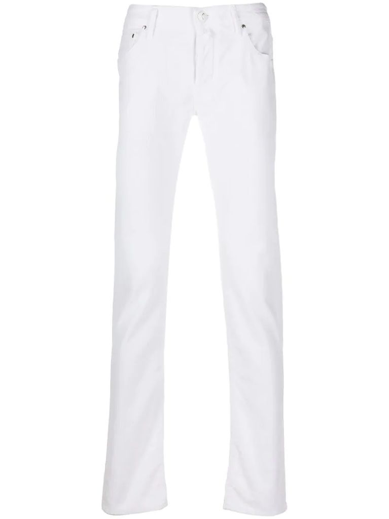 white straight-leg trousers