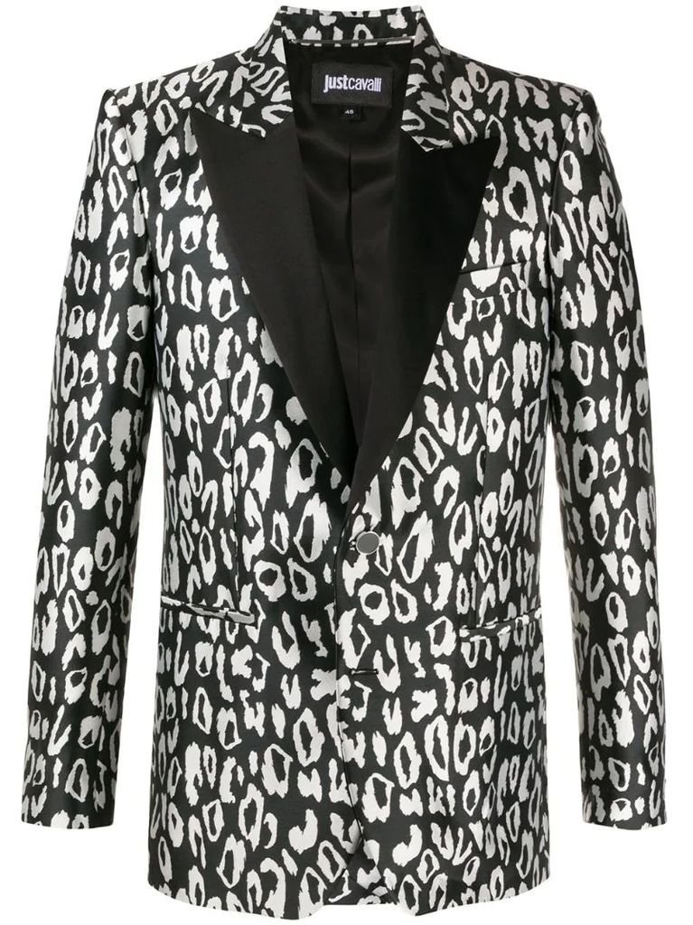 leopard-print tuxedo jacket