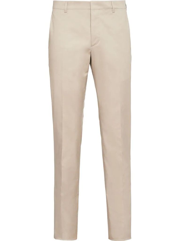 stretch cotton twill trousers