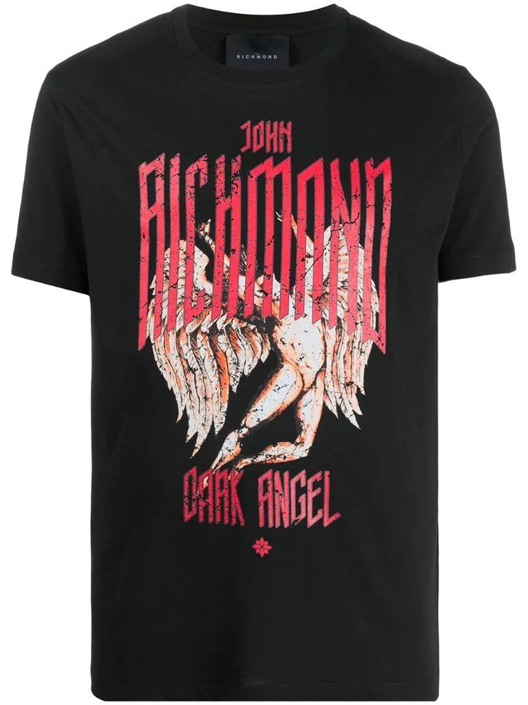 dark angel print T-shirt