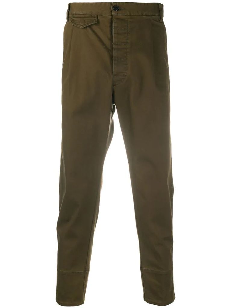 high-waisted military trousers
