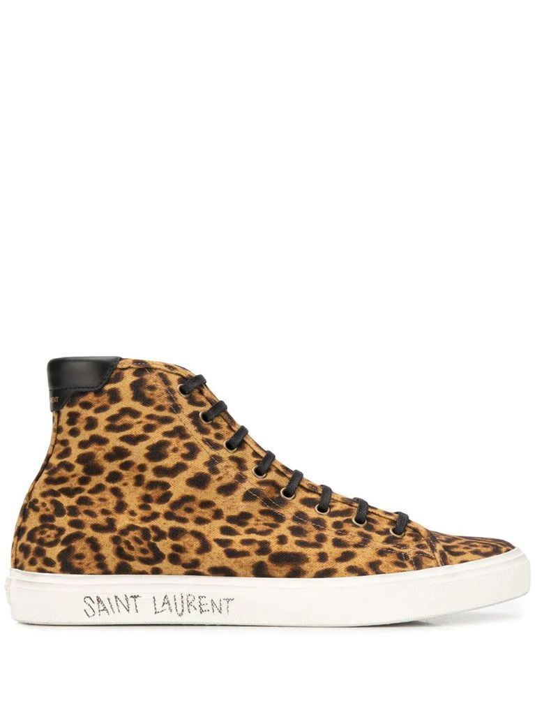 Malibu leopard print high-top sneakers