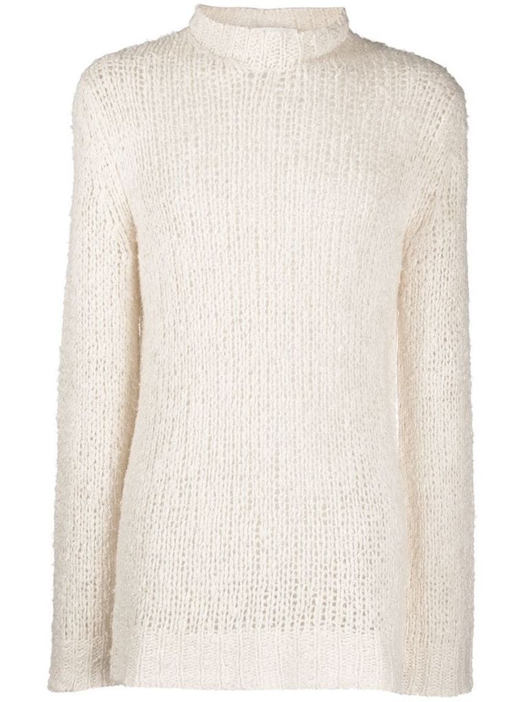 long open-knit linen jumper