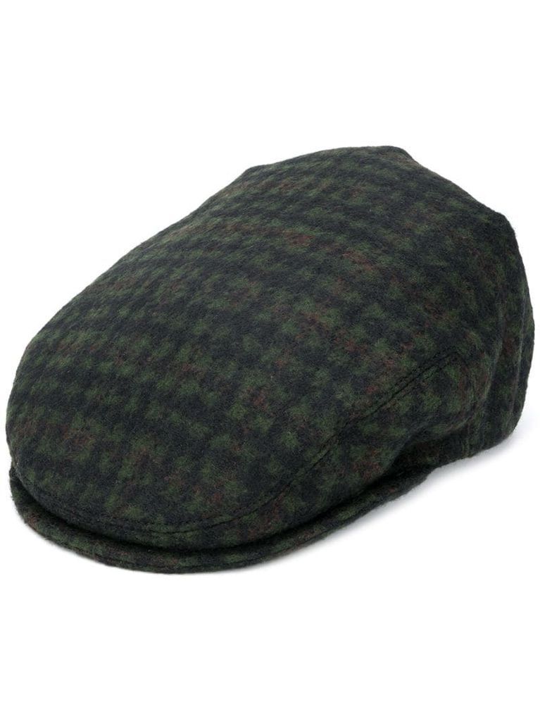 checked knitted cap