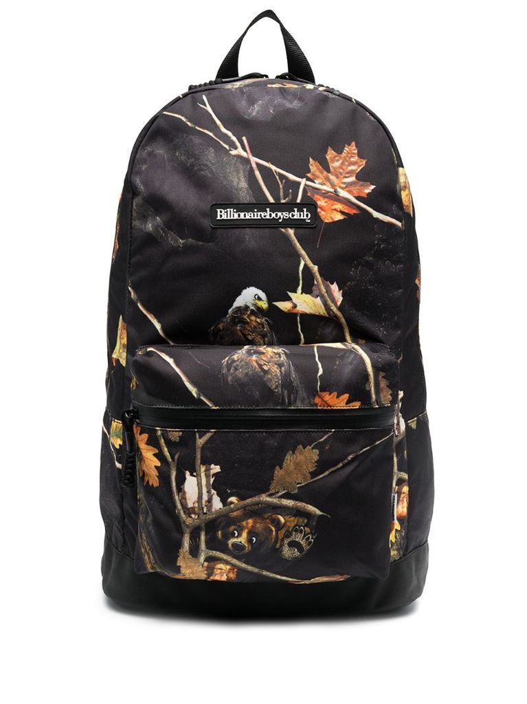 forest floral print backpack