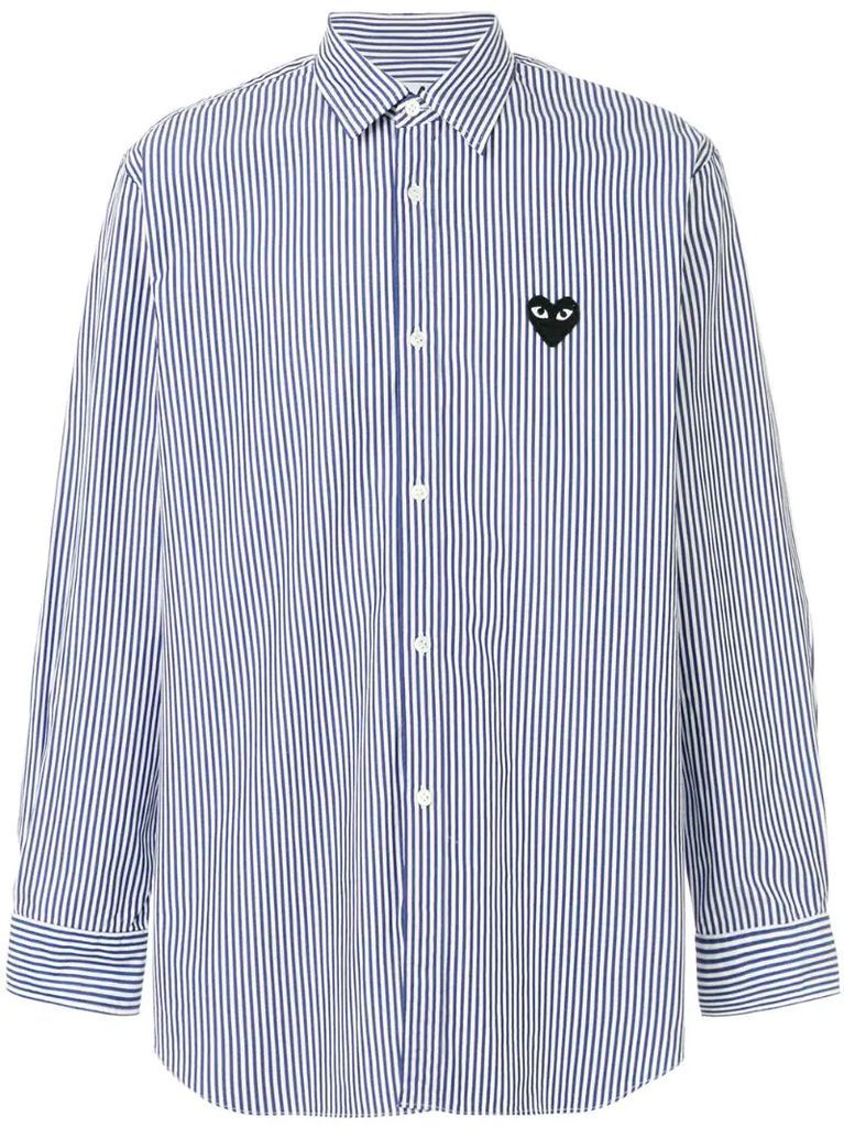 striped heart logo shirt