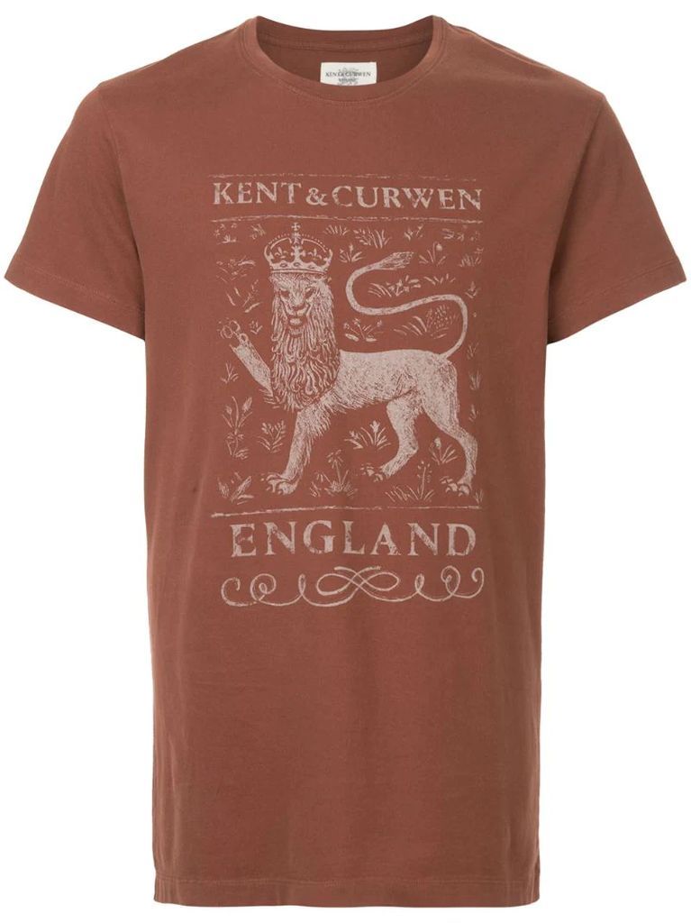 English lion motif T-shirt