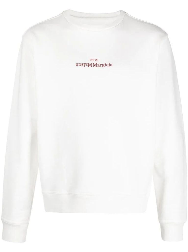 embroidered inverted logo sweatshirt