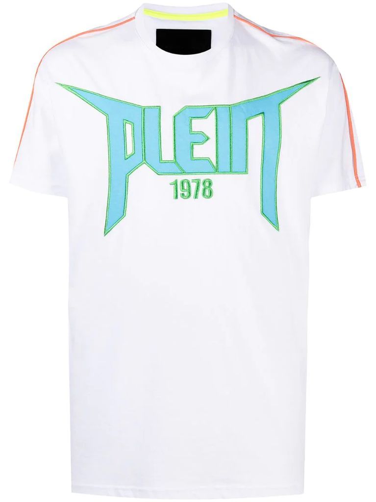 fluorescent logo-print T-shirt