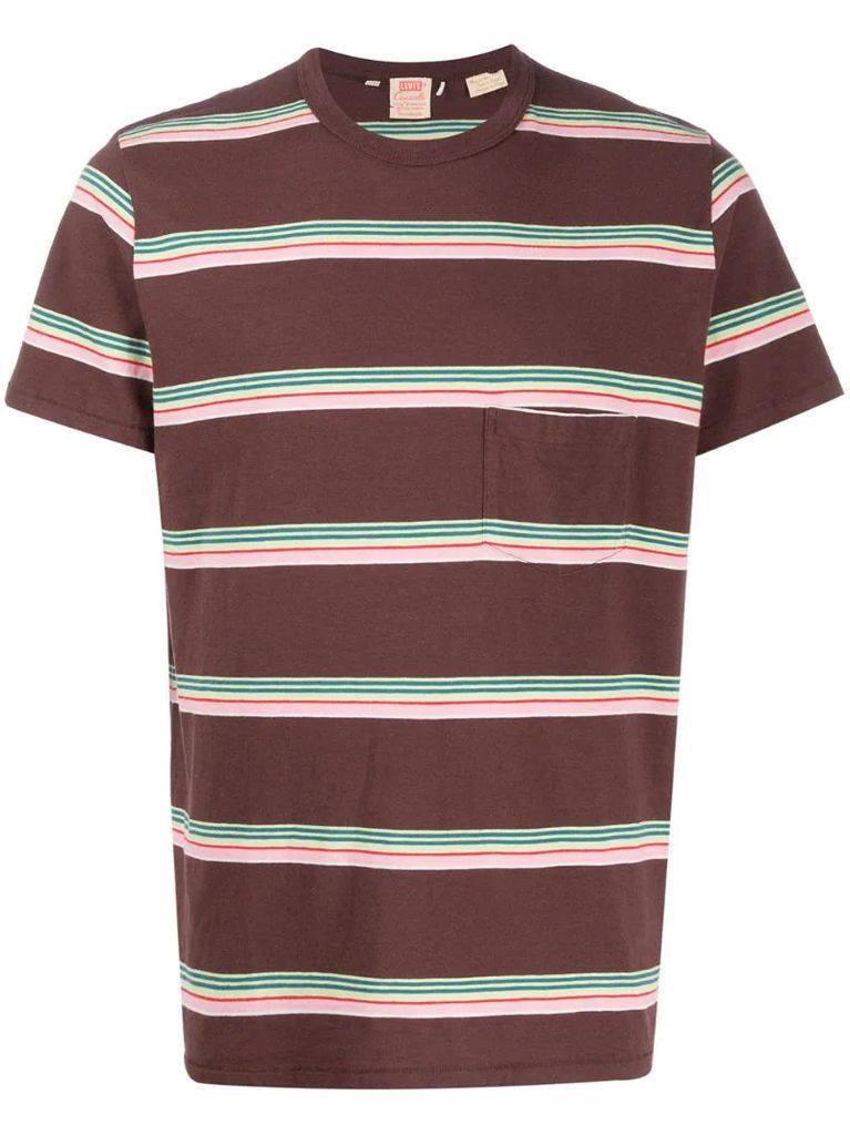 striped chest pocket T-shirt