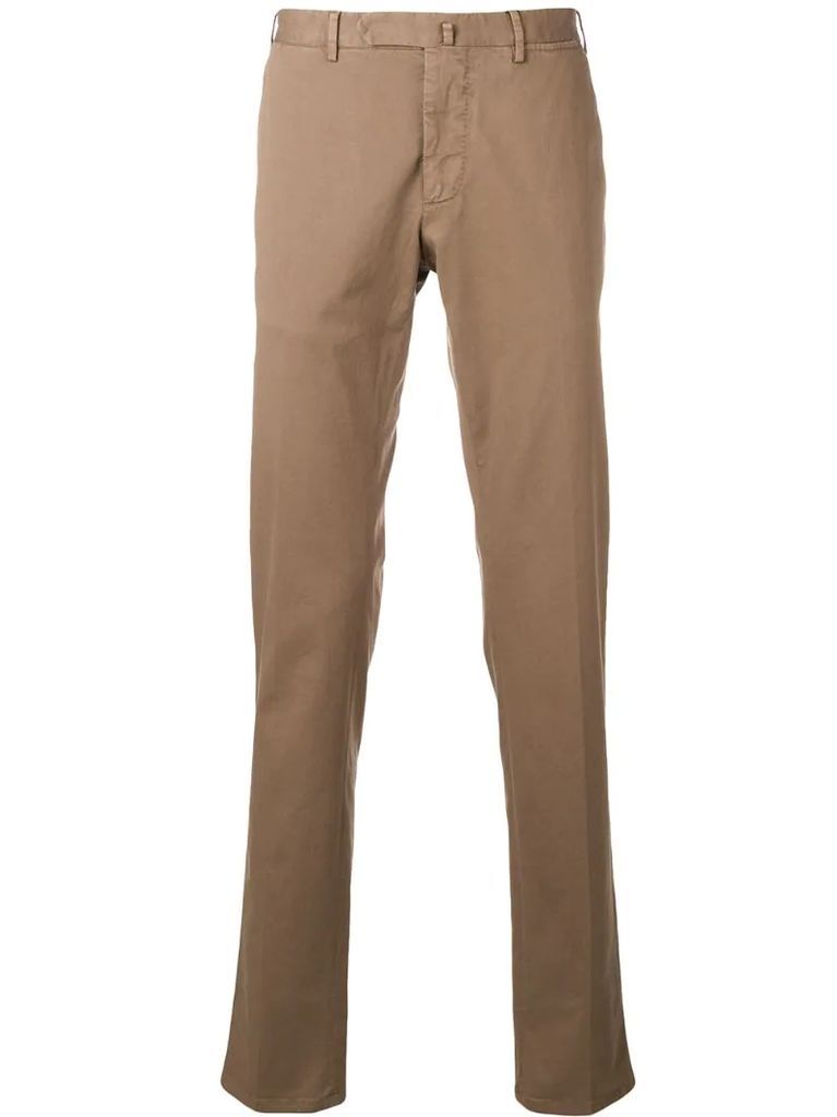 mid rise chino trousers