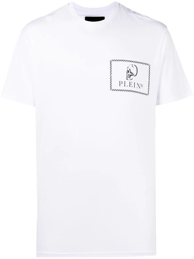 skull outline-print T-shirt