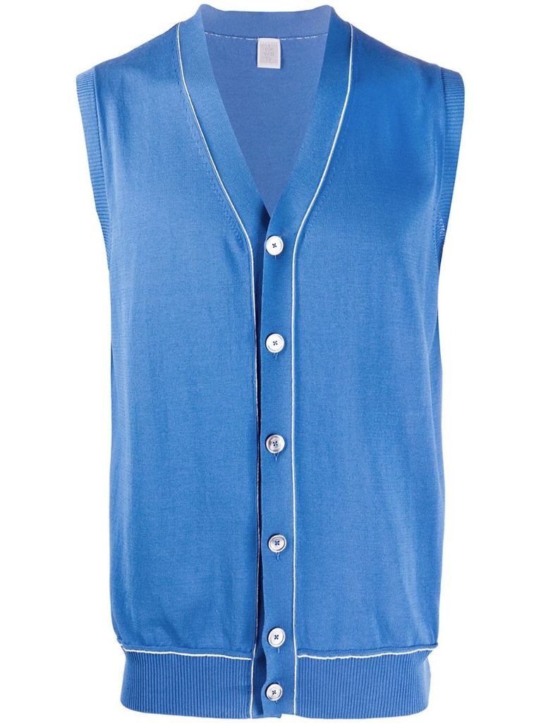 sleeveless V-neck cardigan