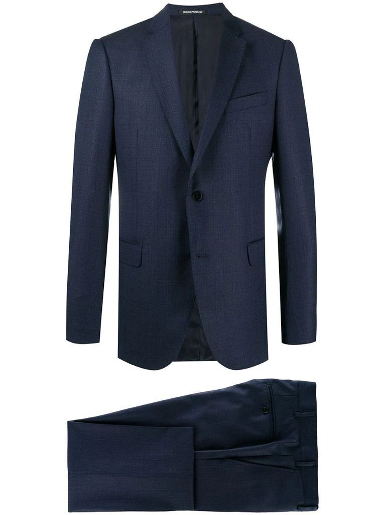 navy blue two-piece suit