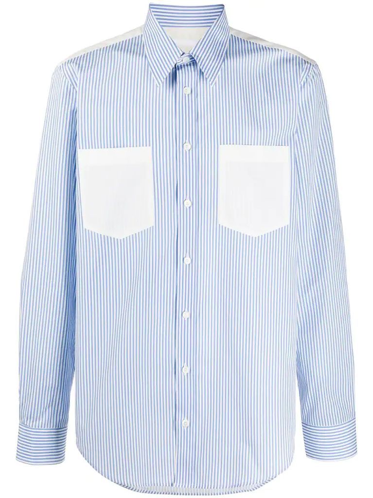 striped cotton long-sleeved shirt