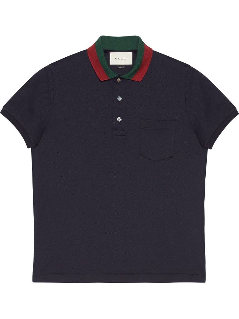 Cotton polo with Web collar