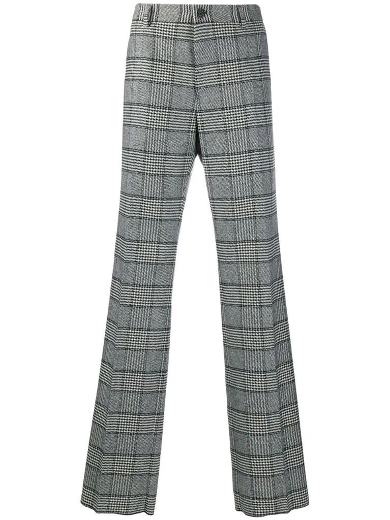 checked loose-fit trousers