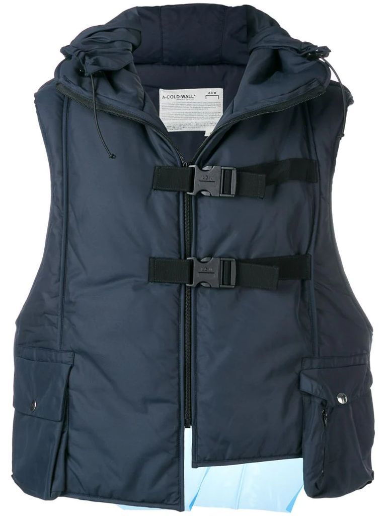 hooded padded vest