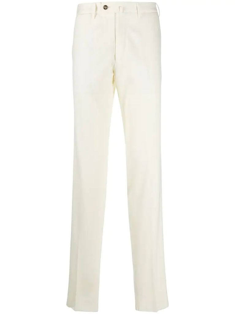 straight wool trousers