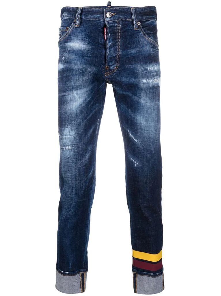 stripe-detail skinny jeans