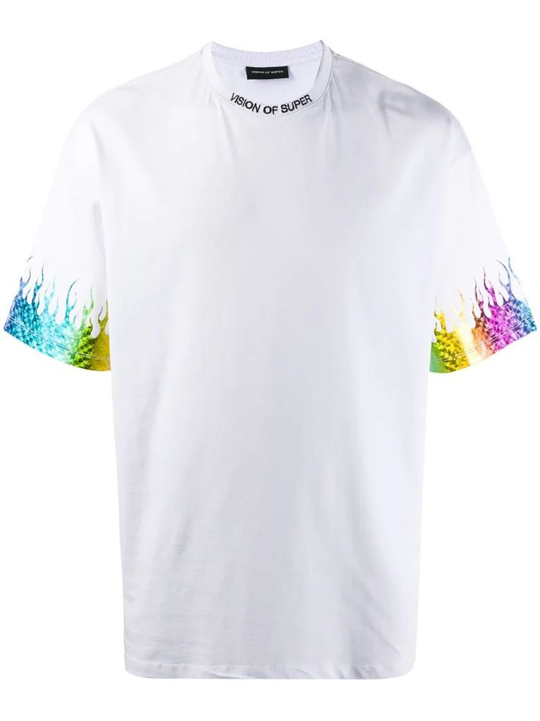 logo flame print T-shirt