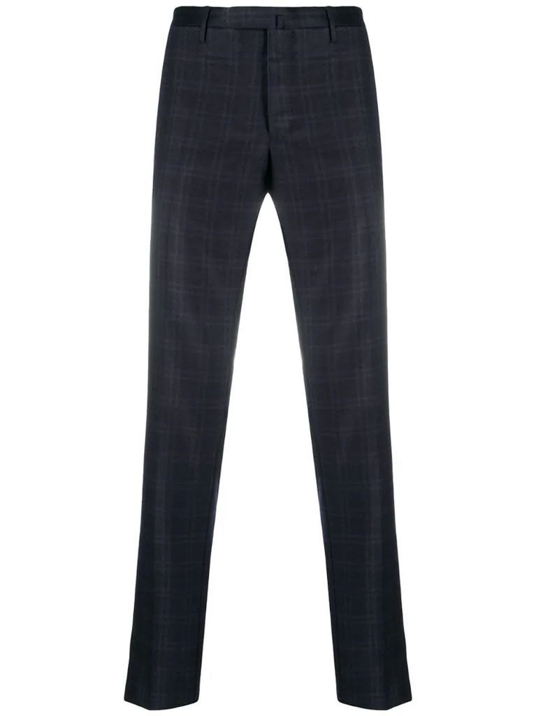 tailored check trousers