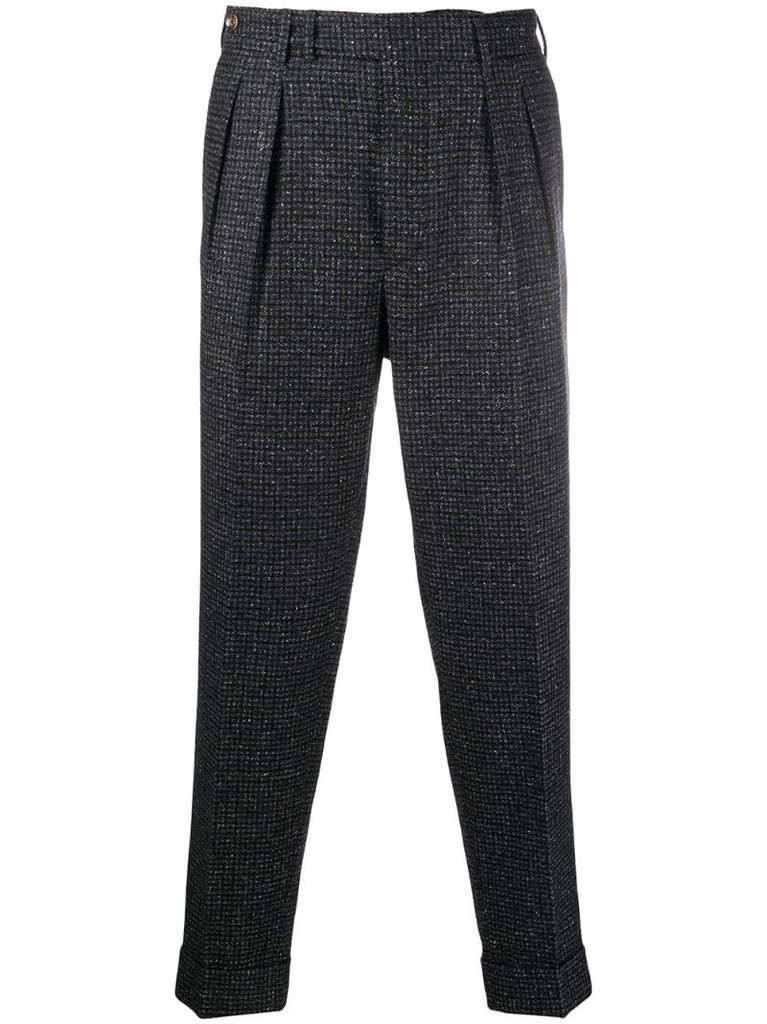 cropped houndstooth trousers