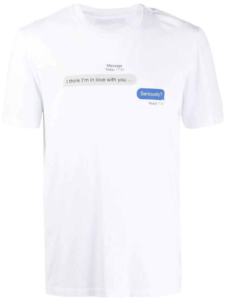 text message crew-neck T-shirt
