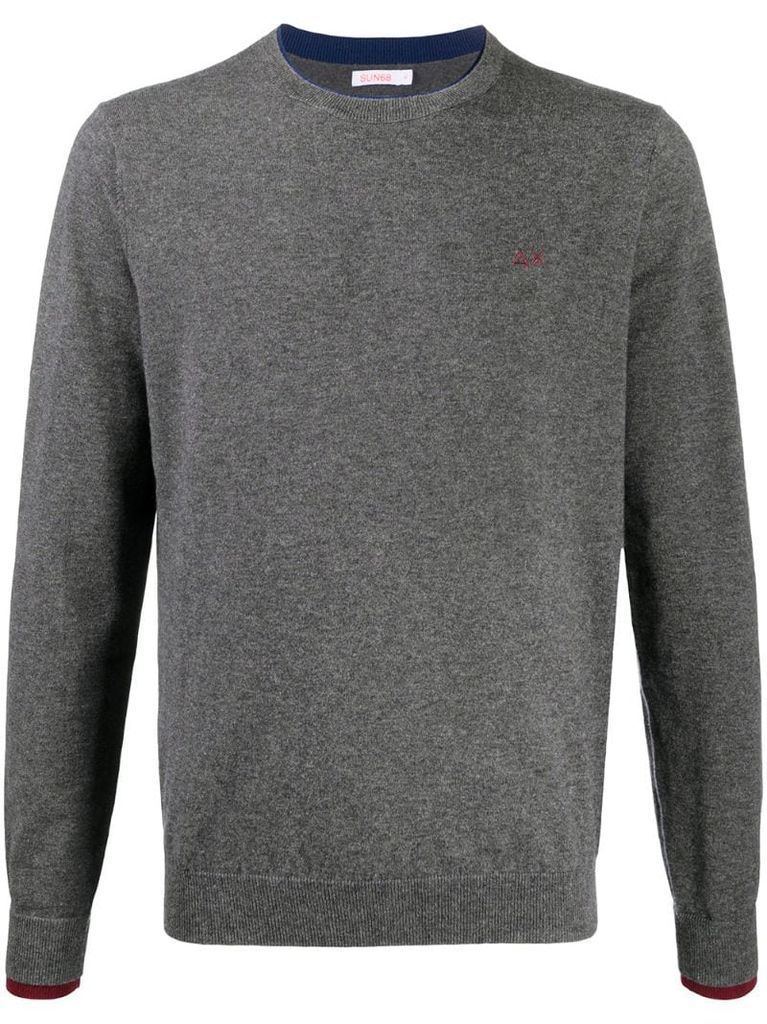 logo embroidered fitted jumper