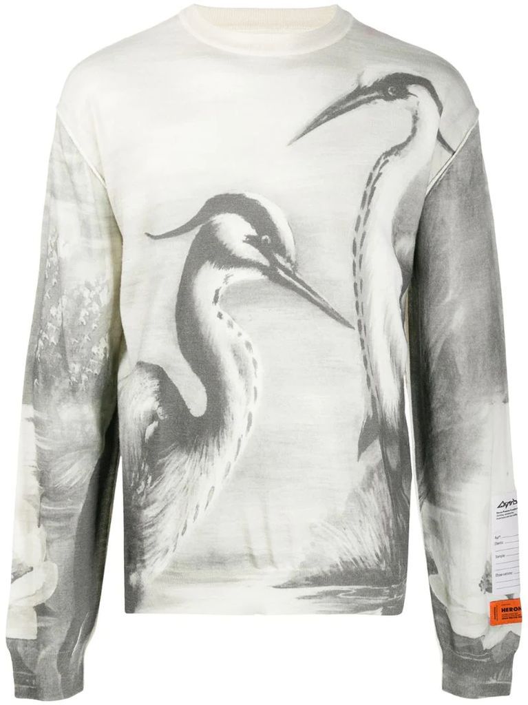 Heron print jumper