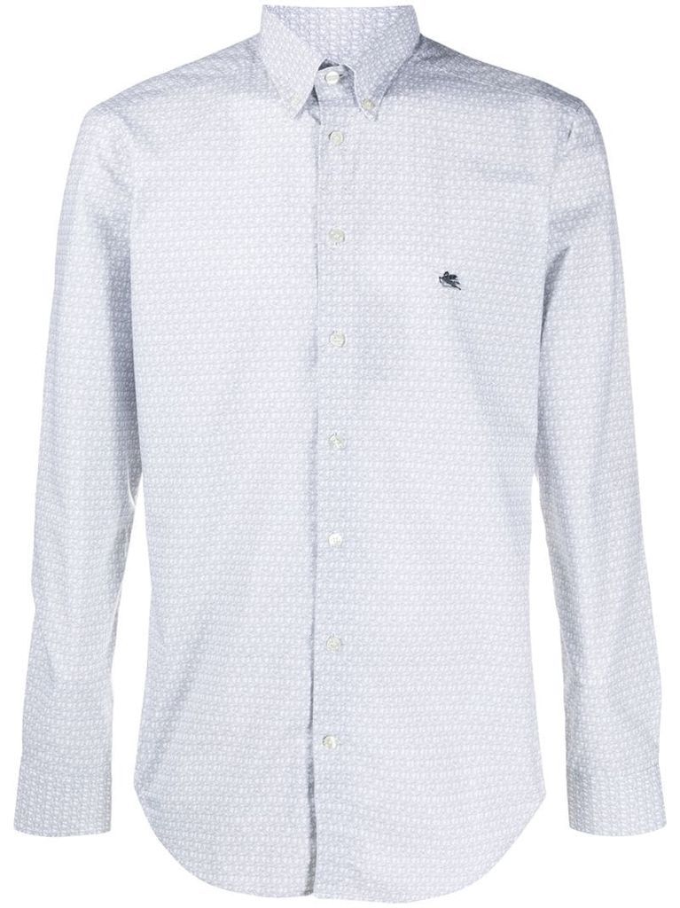 embroidered logo button-down shirt