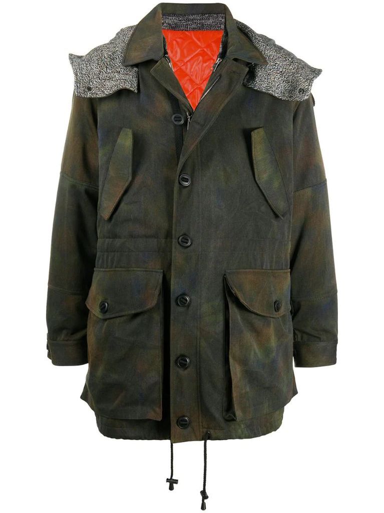 camouflage hooded parka