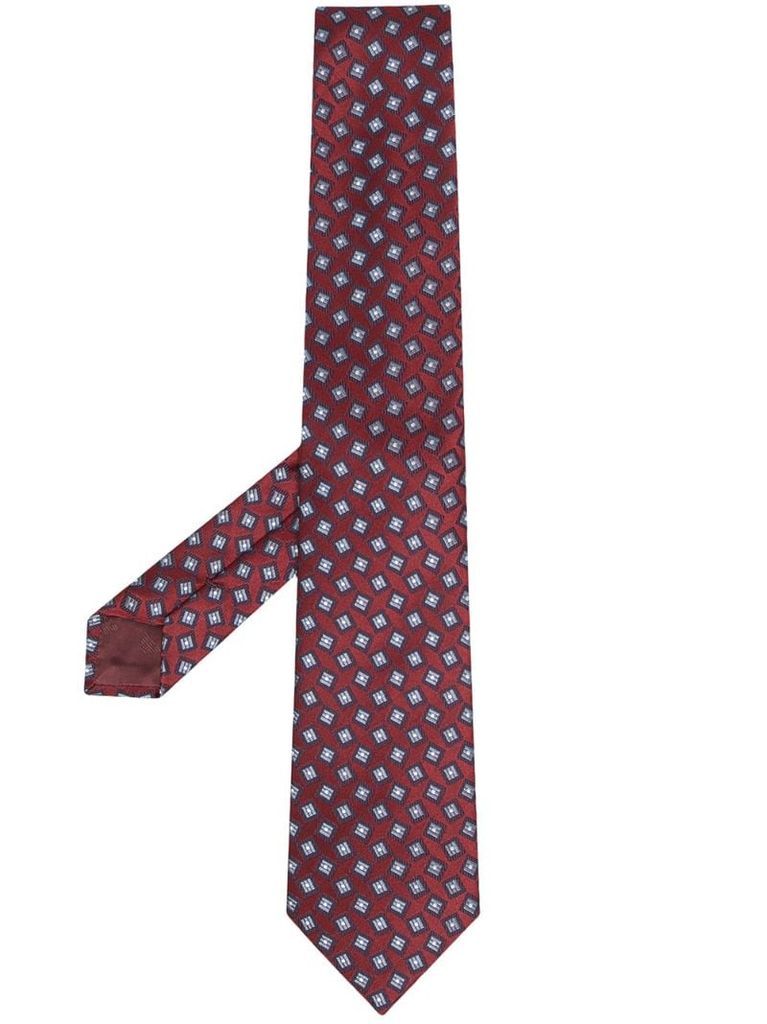 jacquard geometric embroidered tie