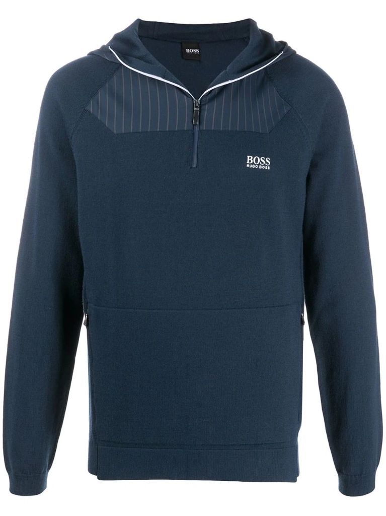 half-zip fleece hoodie