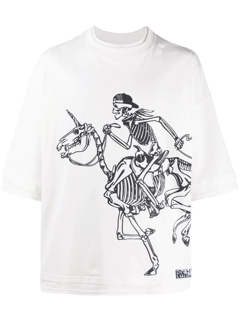 skeleton-print oversized T-Shirt