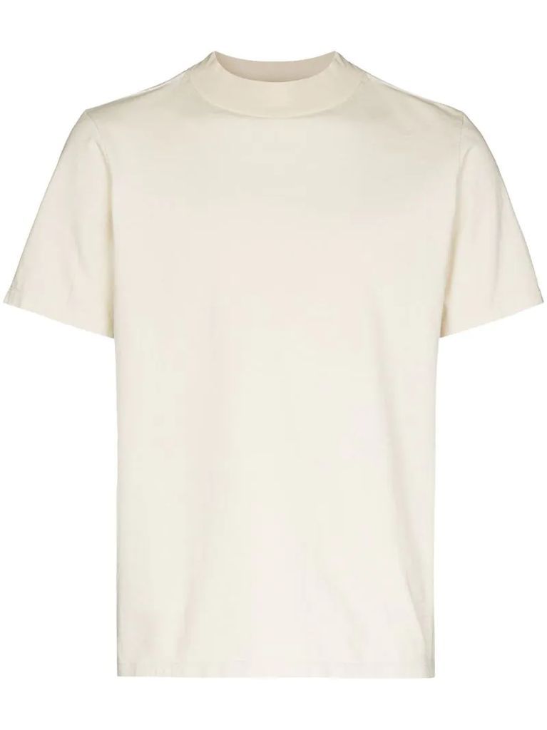 mock-neck cotton T-shirt