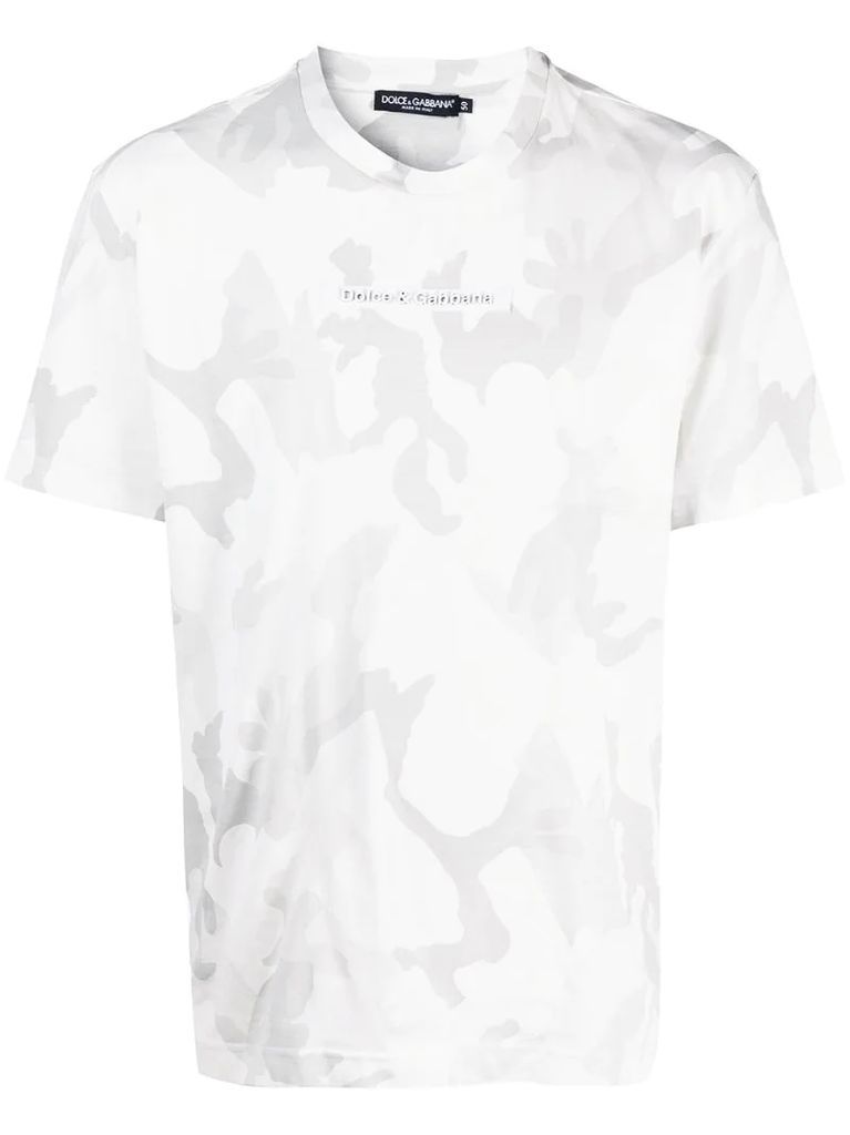 logo-patch camouflage T-shirt
