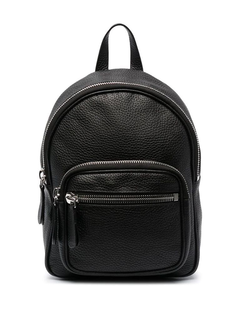 zip-detail leather backpack