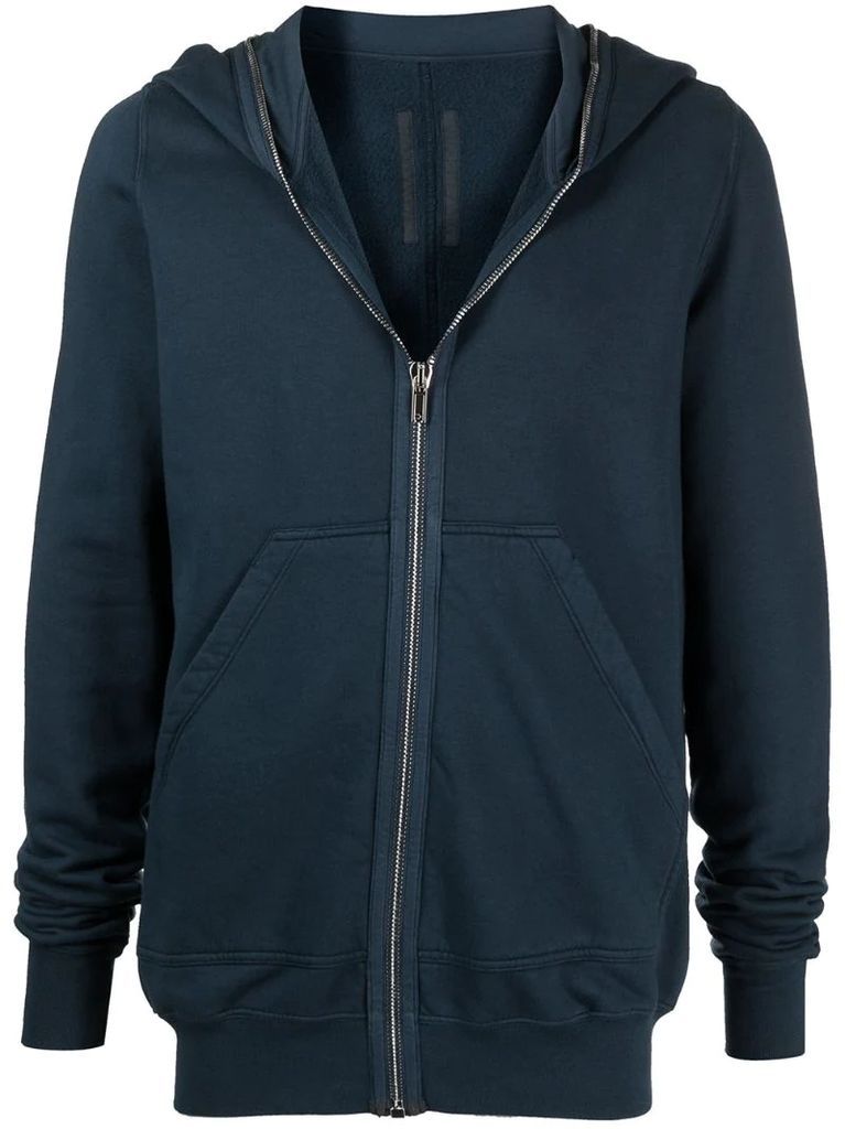zipped cotton hoodie