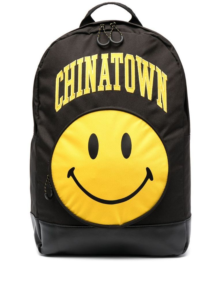 Smiley logo print backpack
