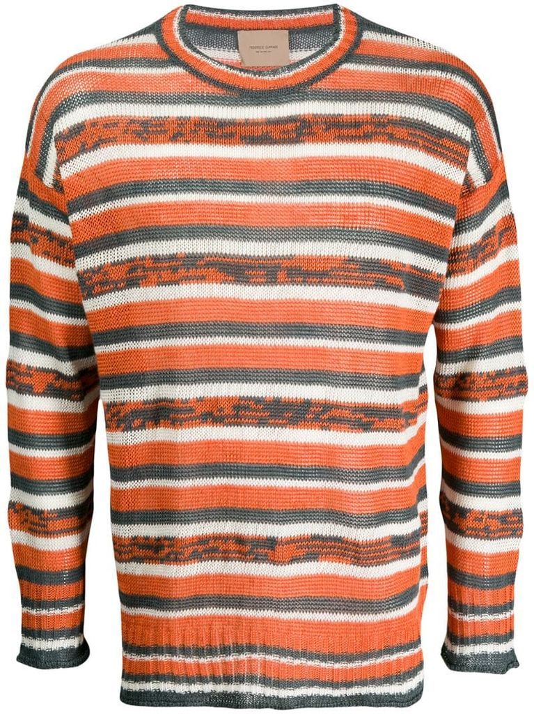 striped linen knit