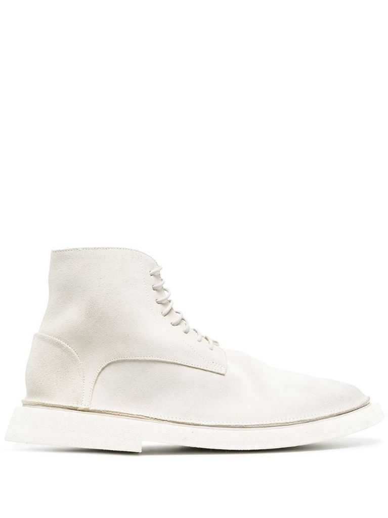tonal leather ankle boots